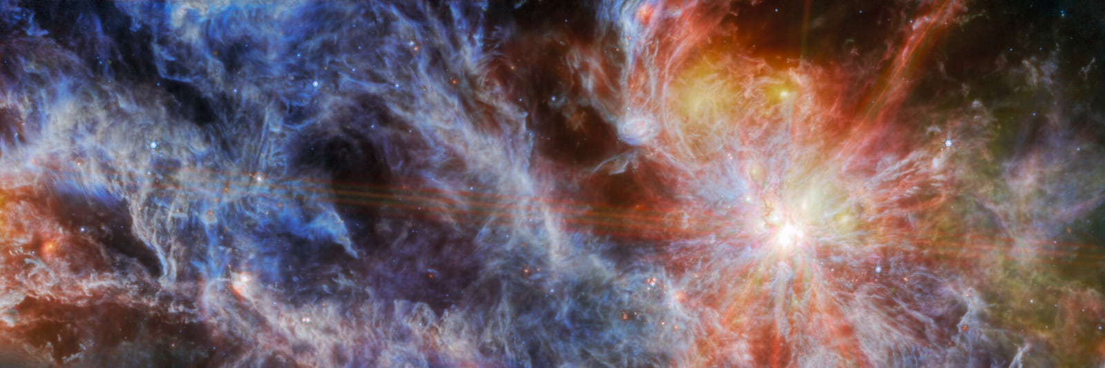 Região de formação estelar N79, nebulosa de emissão registrada pelo James Webb Space Telescope