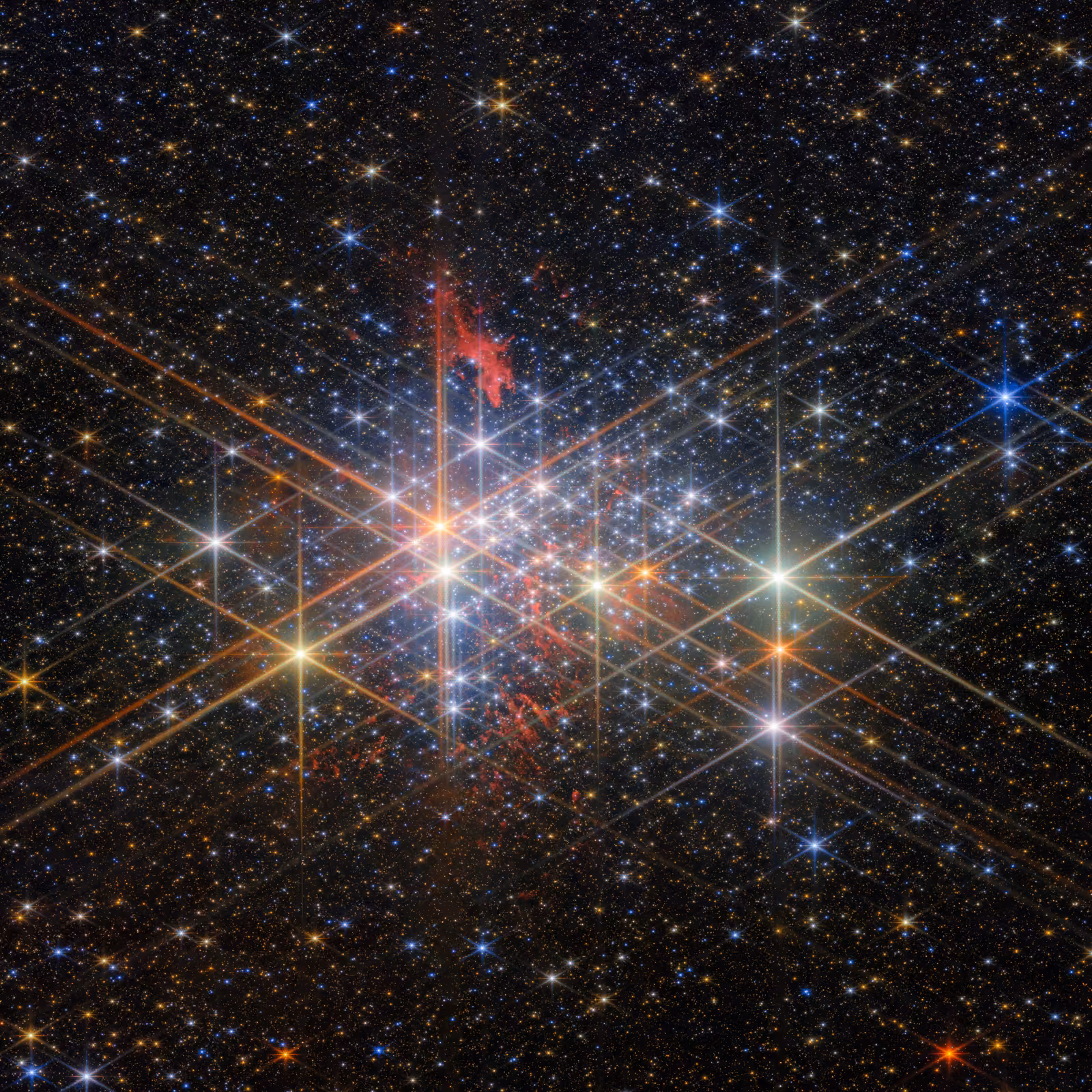 Westerlund 1 registrado pelo telescópio espacial James Webb