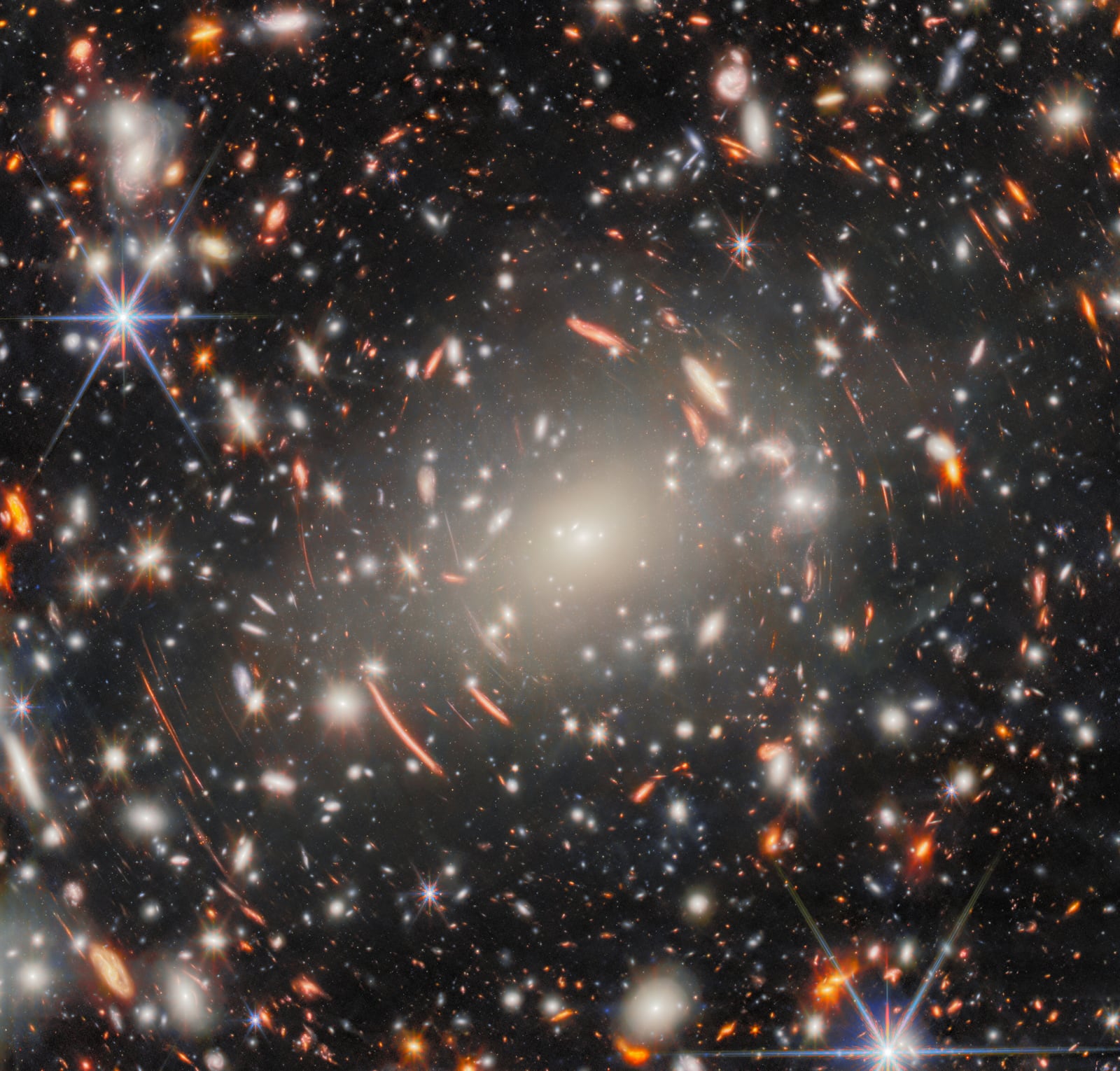 Aglomerado Abell S1063, aglomerado de galáxias registrada pelo James Webb Space Telescope