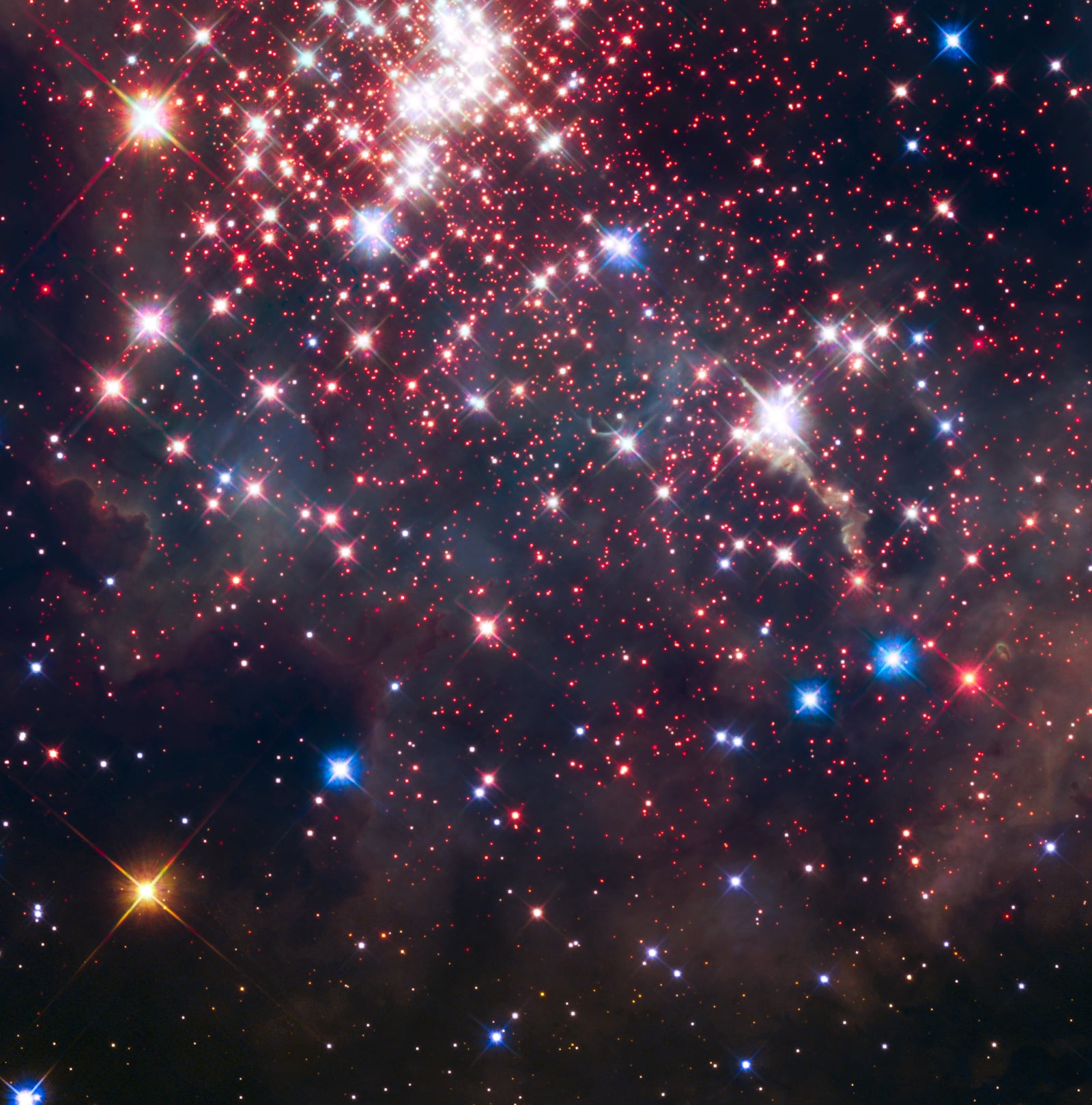 Westerlund 2, aglomerado aberto registrada pelo Hubble Space Telescope