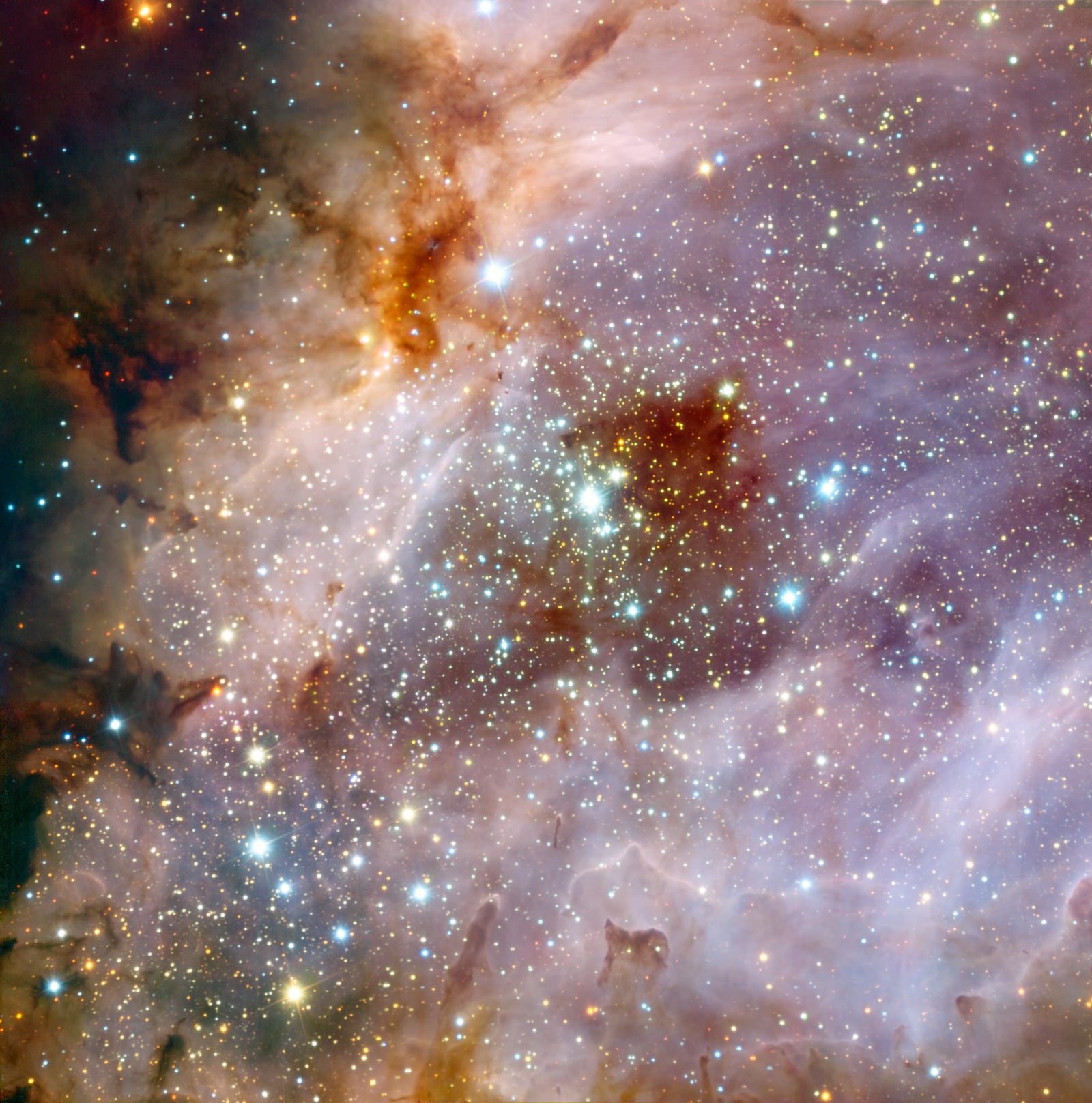Nebulosa Ômega, nebulosa de emissão registrada pelo Very Large Telescope