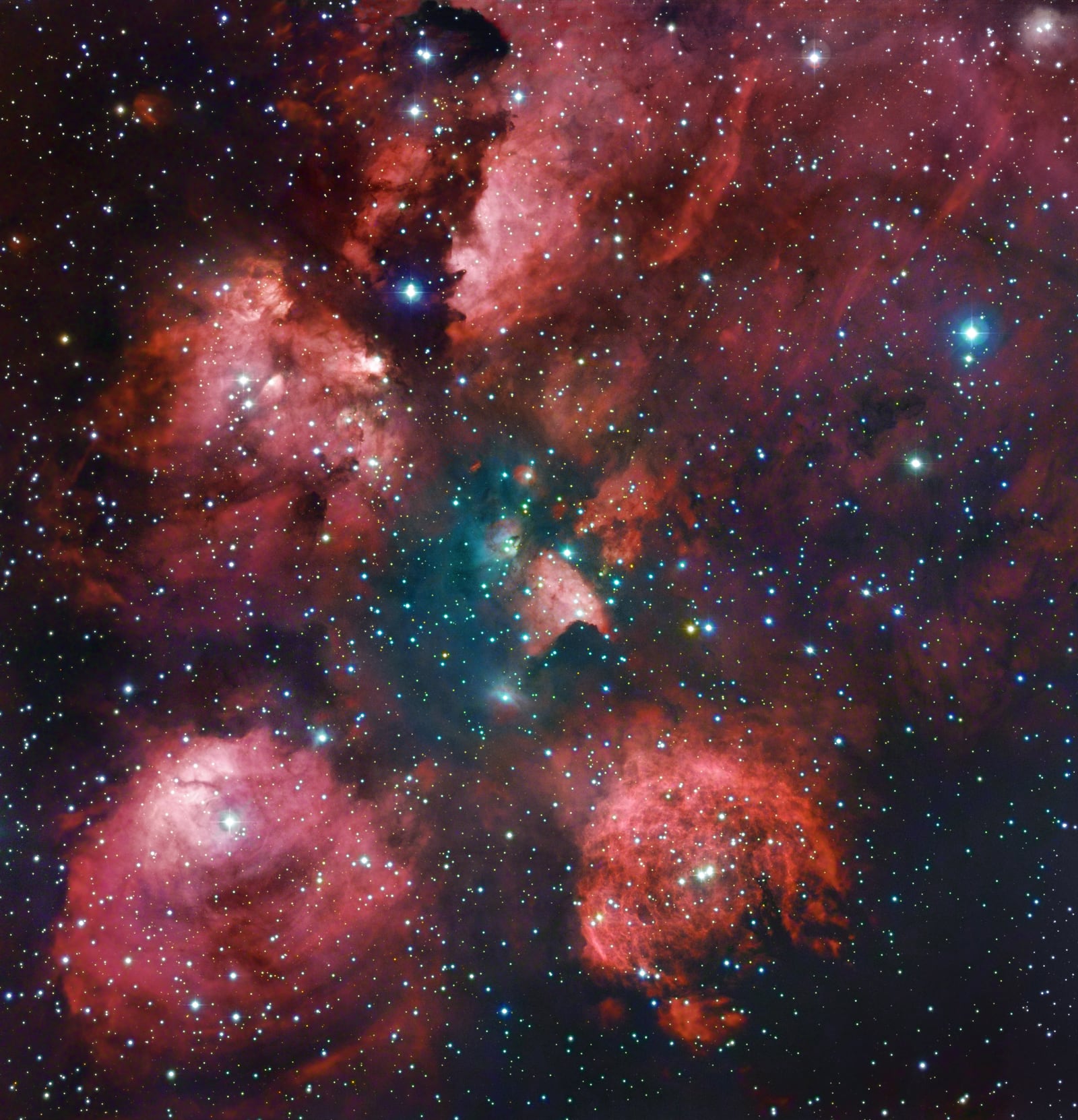 Nebulosa Pata de Gato, região de hidrogênio ionizado, em imagem do MPG/ESO 2.2-metre telescope