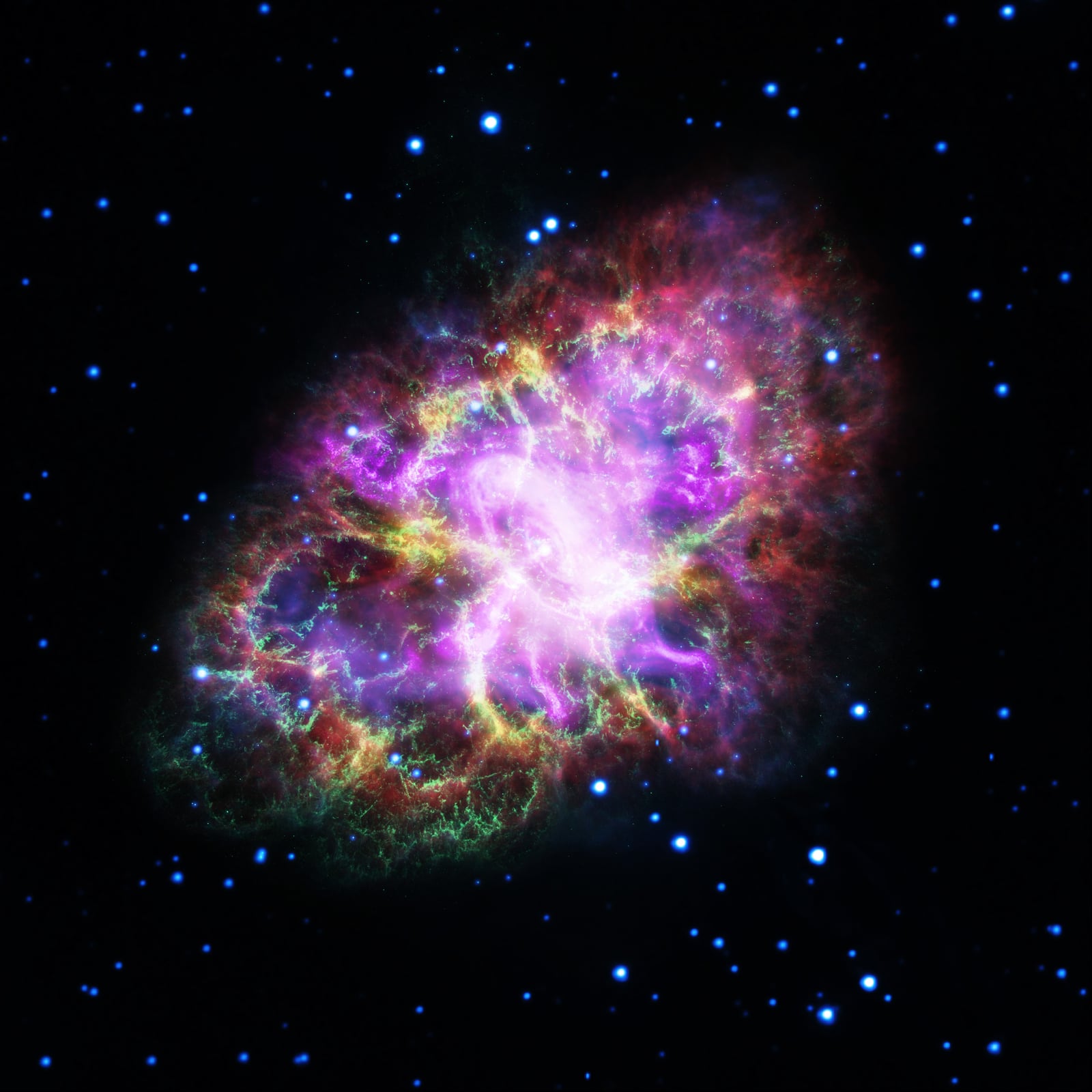 Nebulosa do Caranguejo, remanescente de supernova registrada pelo Very Large Array (VLA)