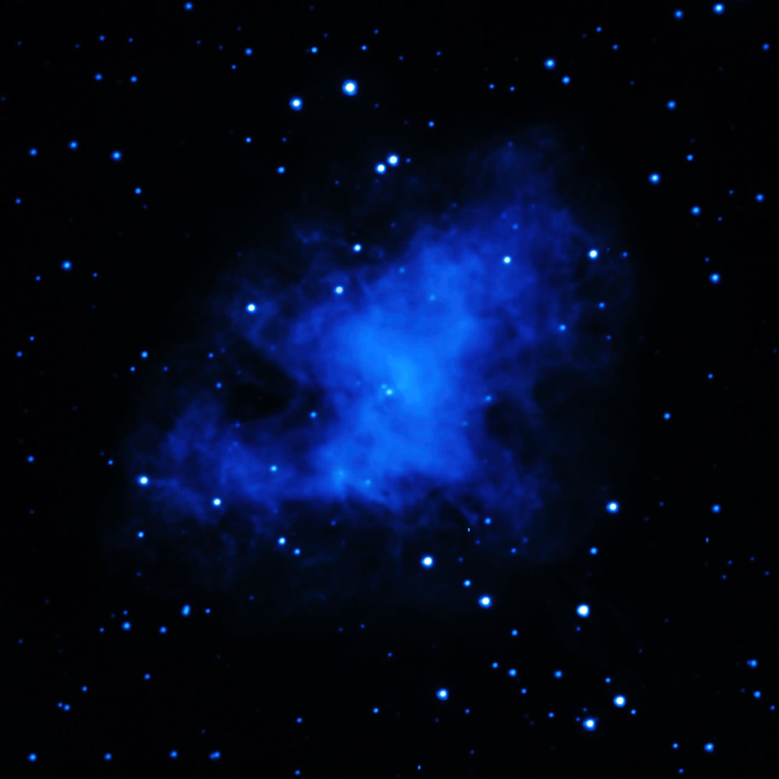 Nebulosa do Caranguejo, remanescente de supernova, em imagem do XMM-Newton