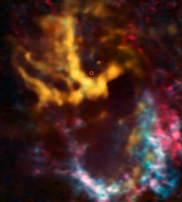 Sagittarius A*, buraco negro supermassivo, em imagem do NASA Infrared Telescope Facility