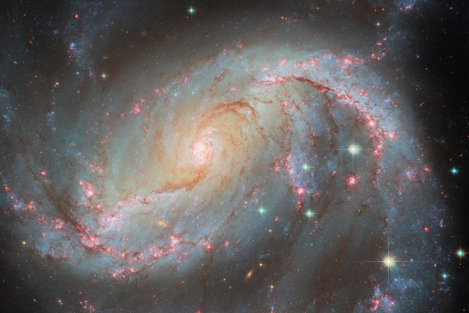 Galáxia NGC 1672, galáxia, em imagem do Hubble Space Telescope