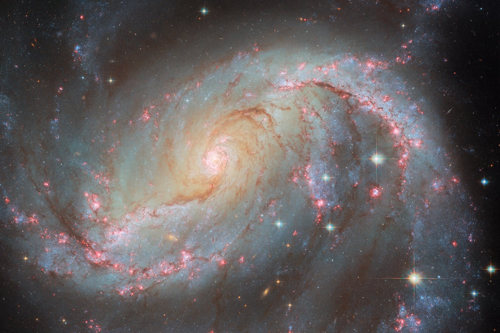 Galáxia NGC 1672, galáxia, em imagem do Hubble Space Telescope