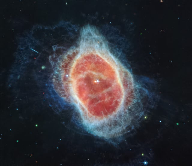Nebulosa do Anel do Sul, nebulosa planetária, em imagem do James Webb Space Telescope