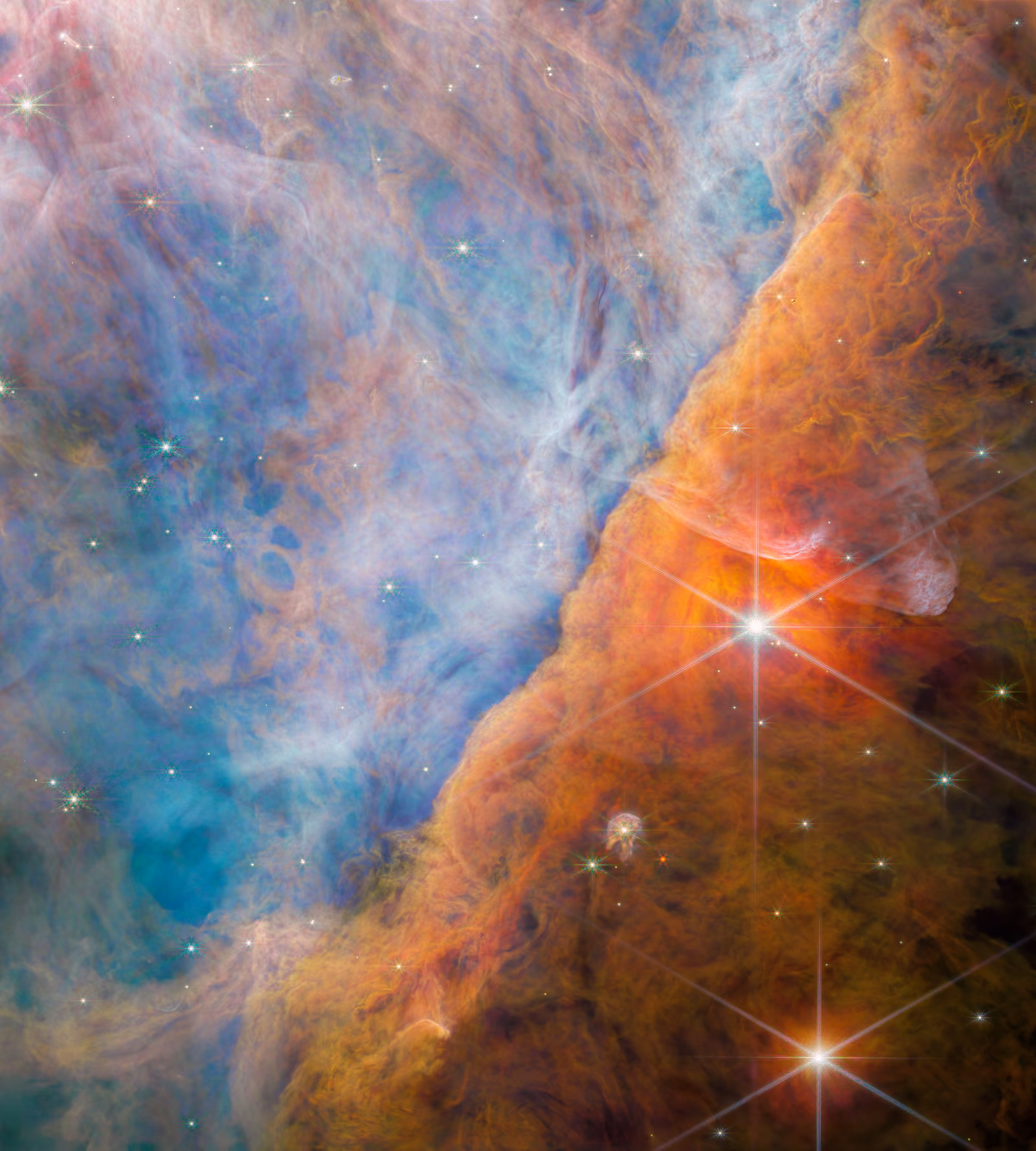 Nebulosa de Órion registrado pelo telescópio espacial James Webb