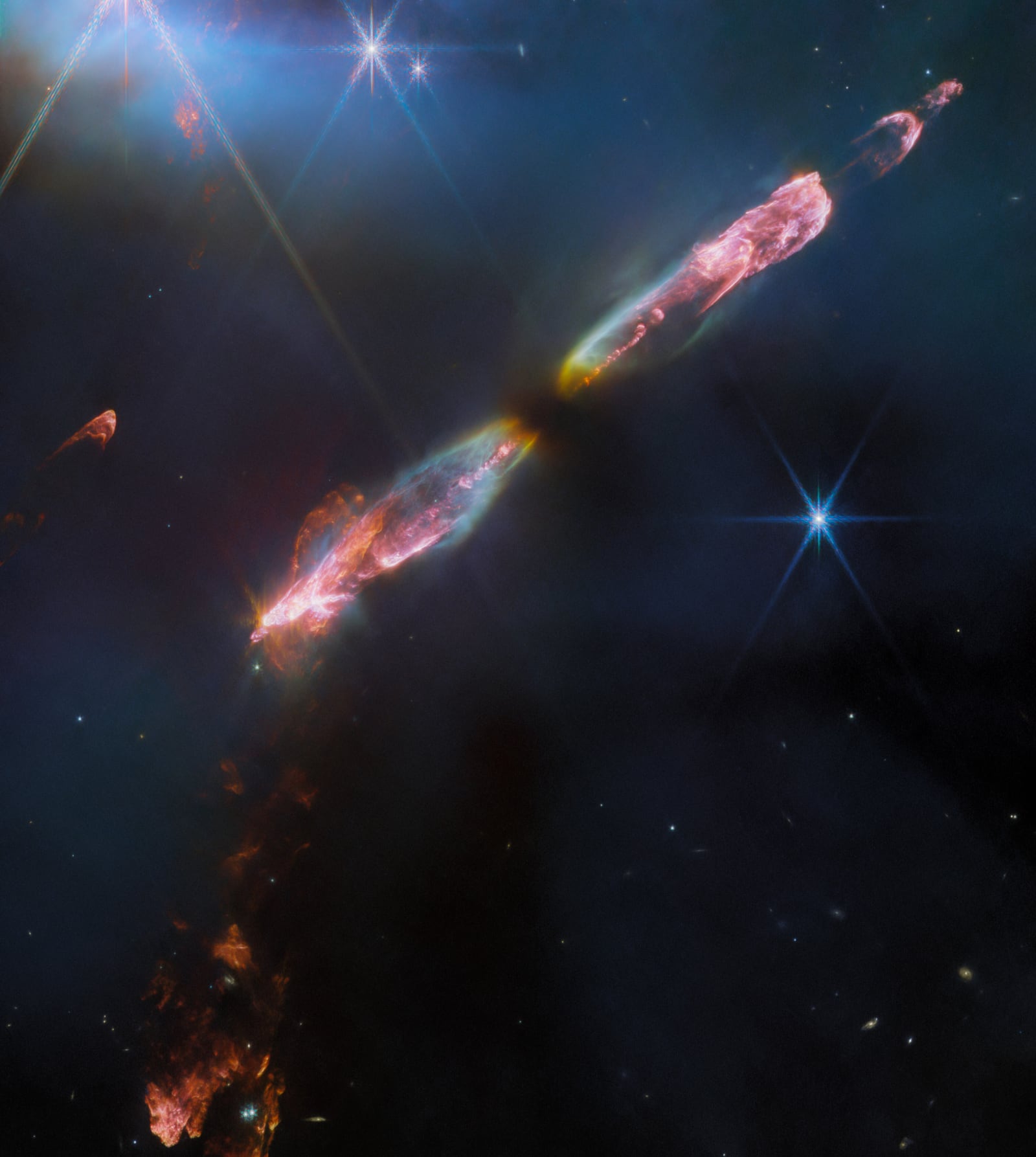 Objeto de Herbig-Haro 797, objeto de herbig-haro, em imagem do James Webb Space Telescope
