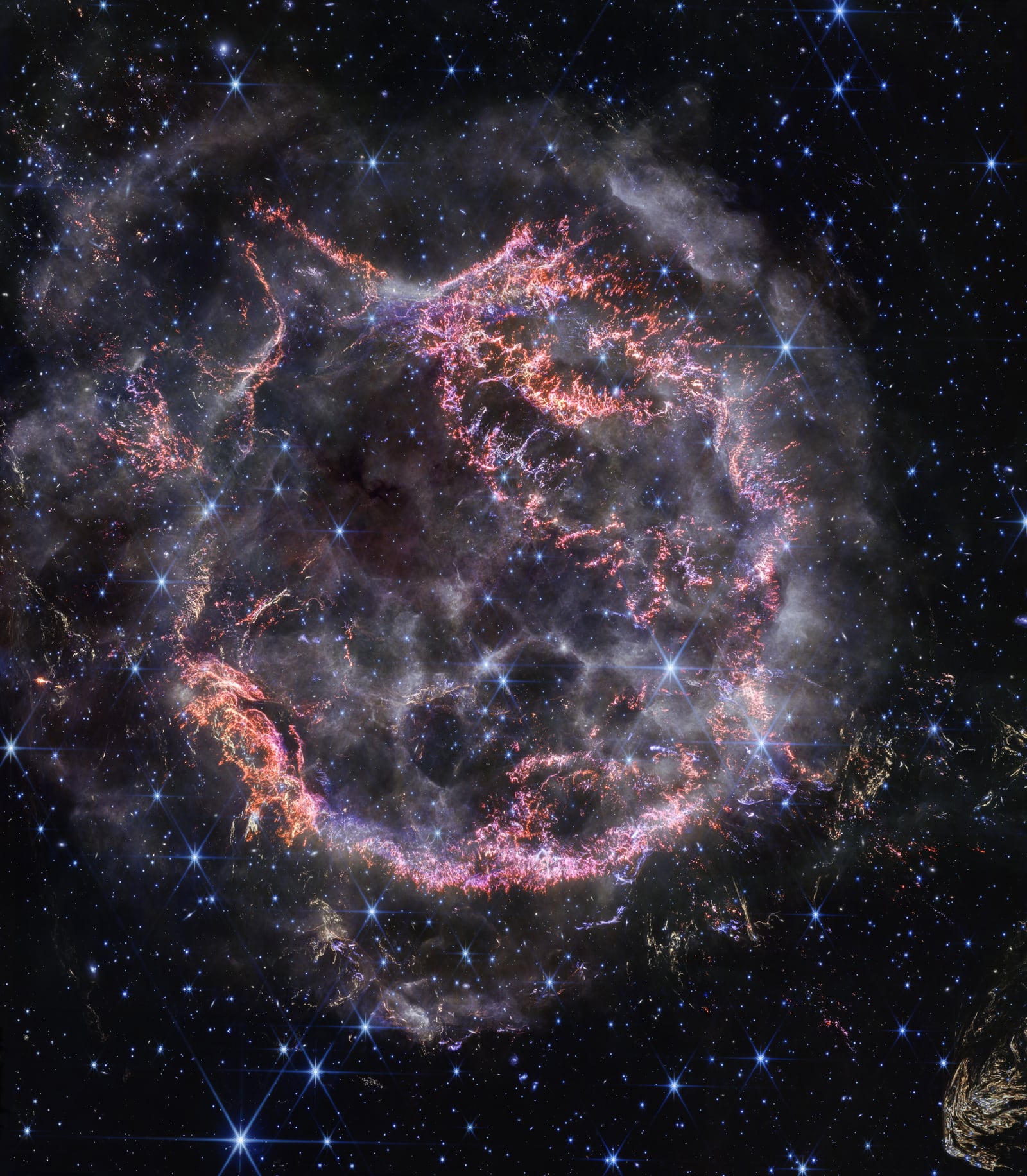 Cassiopeia A, remanescente de supernova registrada pelo James Webb Space Telescope