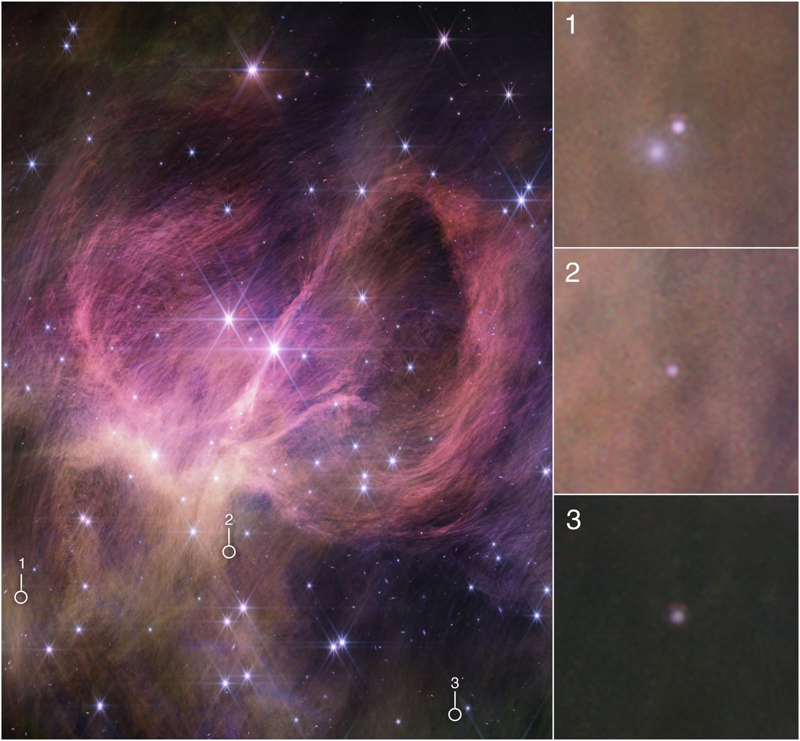 Montagem de várias imagens de Aglomerado IC 348, aglomerado aberto