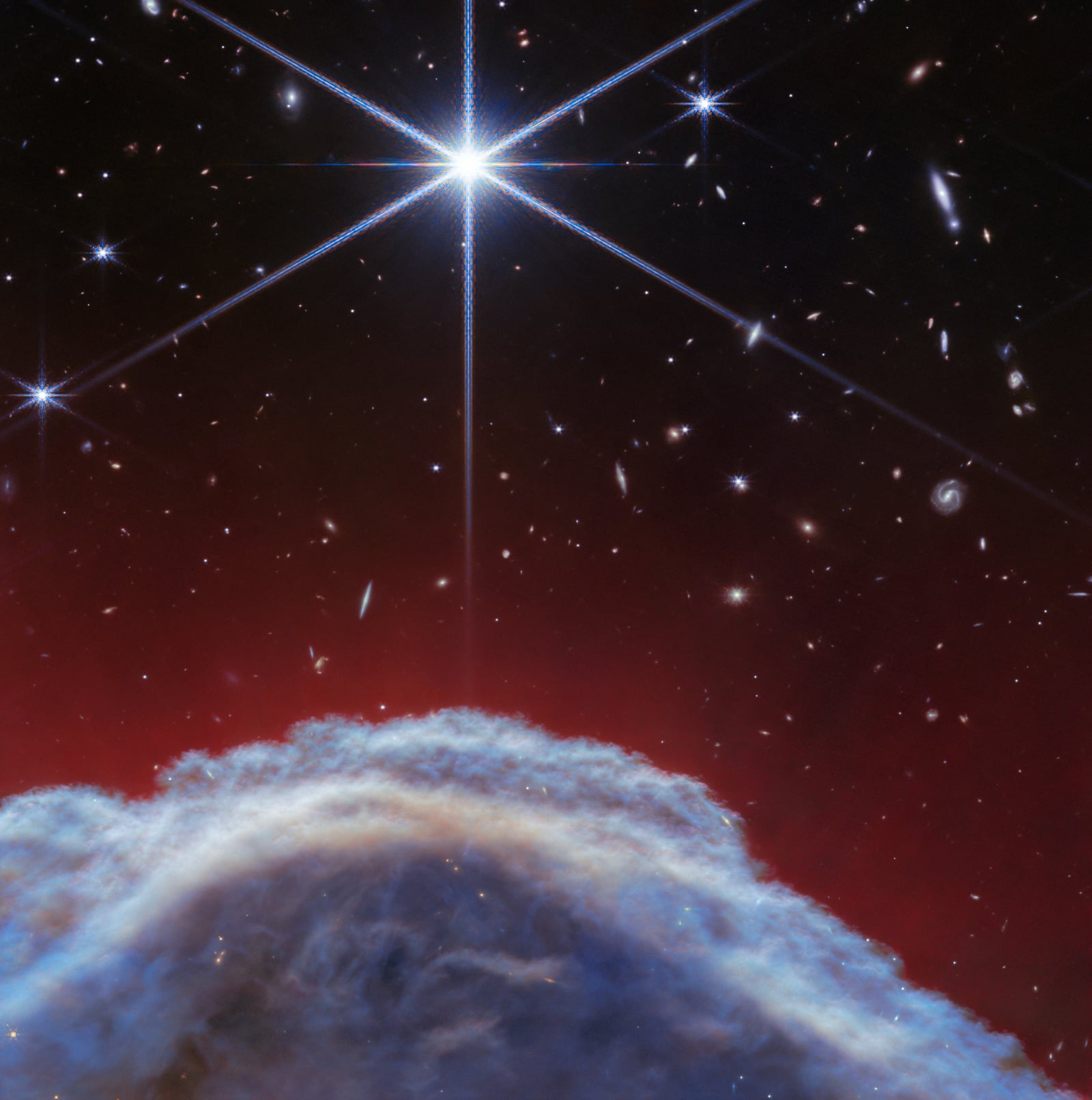 Nebulosa Cabeça de Cavalo, nebulosa escura registrada pelo James Webb Space Telescope