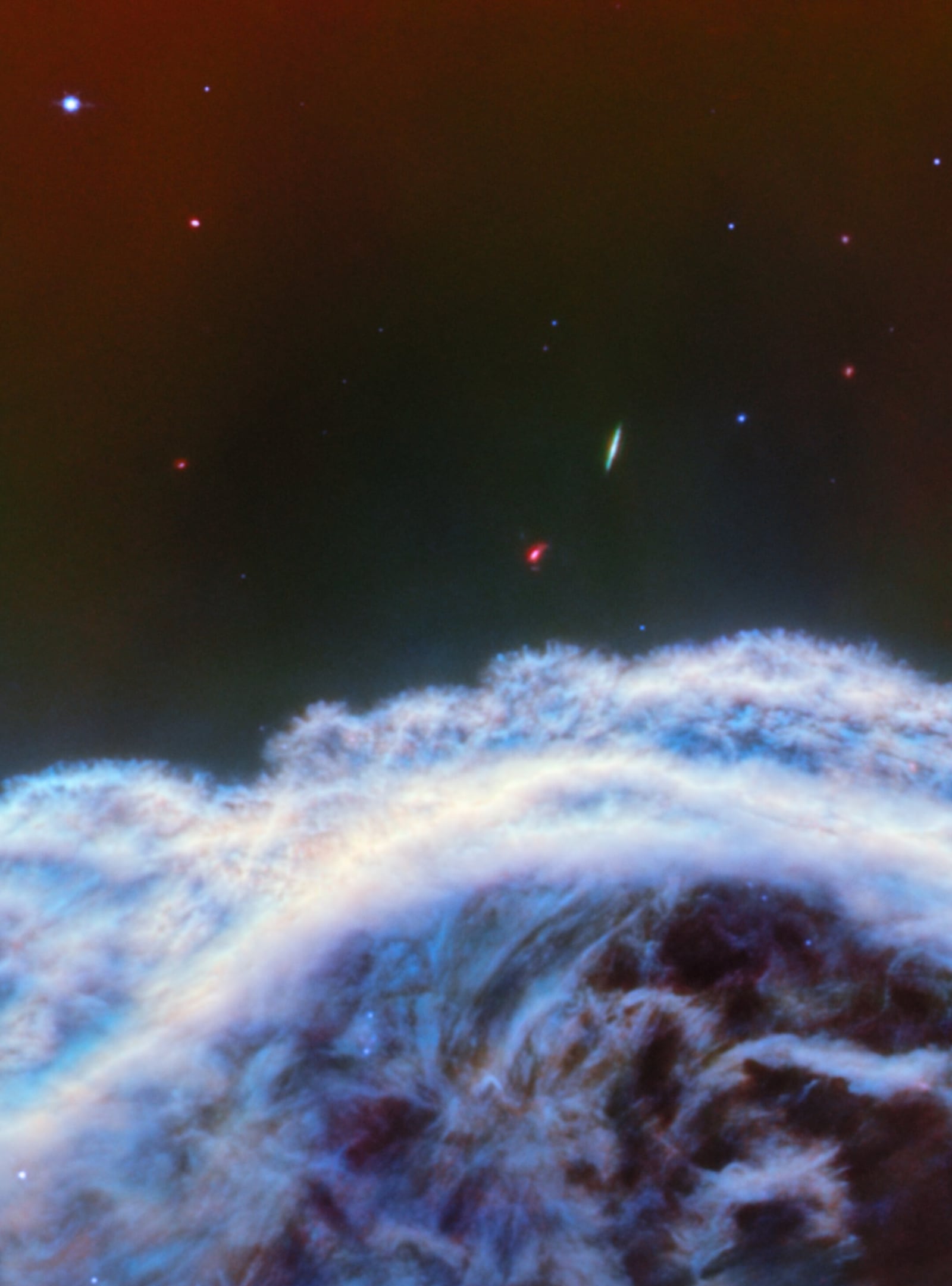 Nebulosa Cabeça de Cavalo, nebulosa escura, em imagem do James Webb Space Telescope