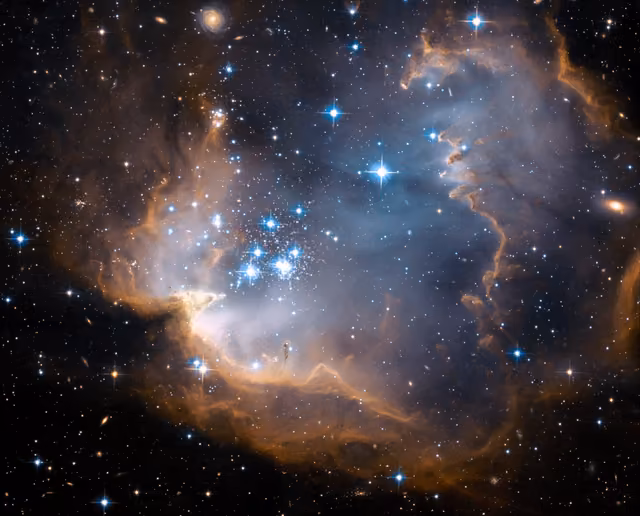 Aglomerado NGC 602, em imagem do Hubble