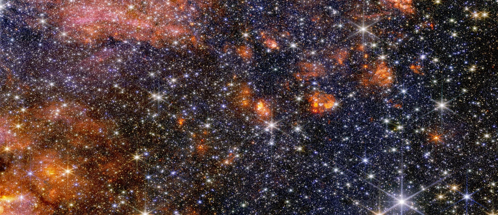 Nuvem molecular Sagittarius B2, nebulosa registrada pelo James Webb Space Telescope