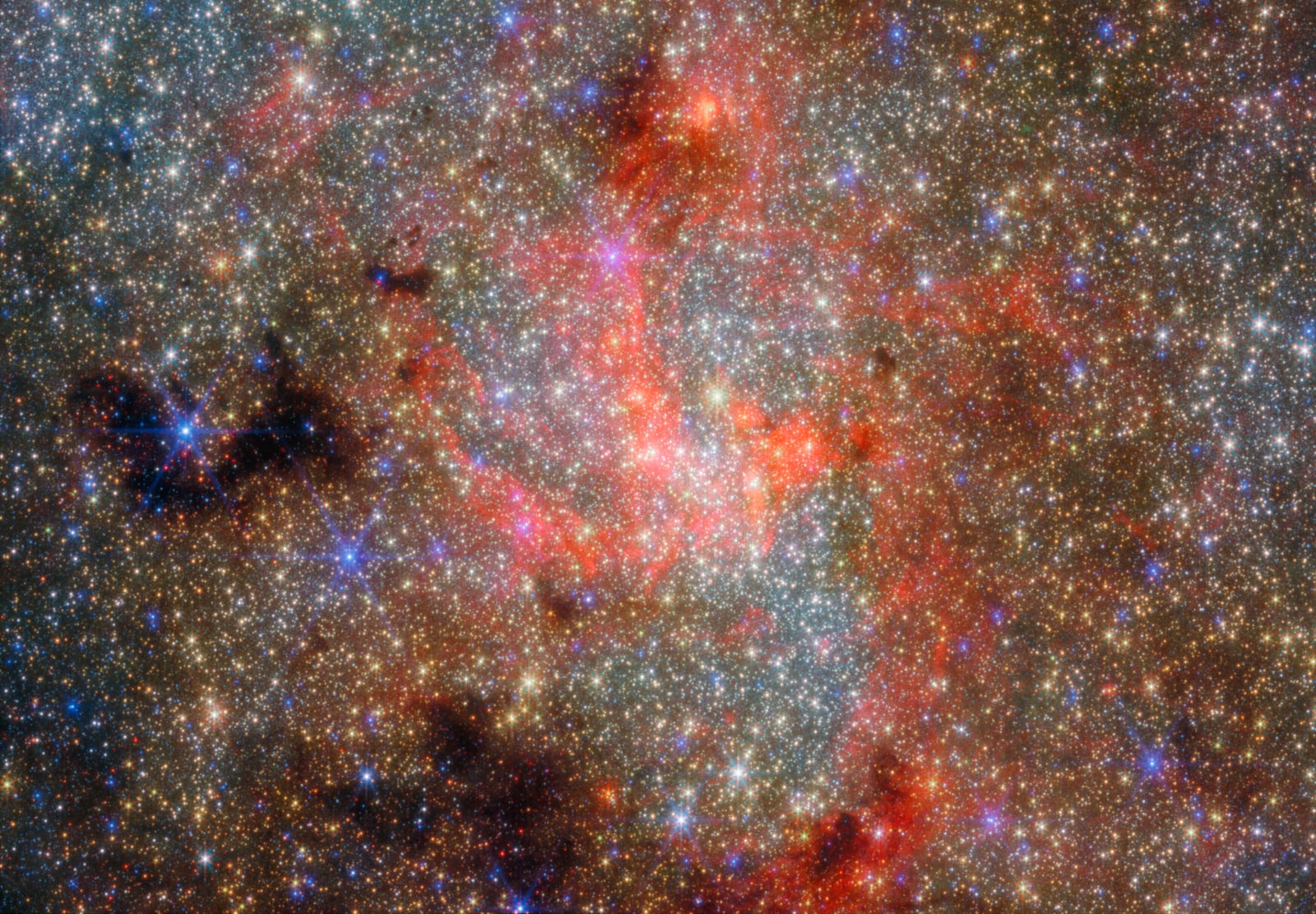 Centro da Via Láctea, região do céu, em imagem do James Webb Space Telescope