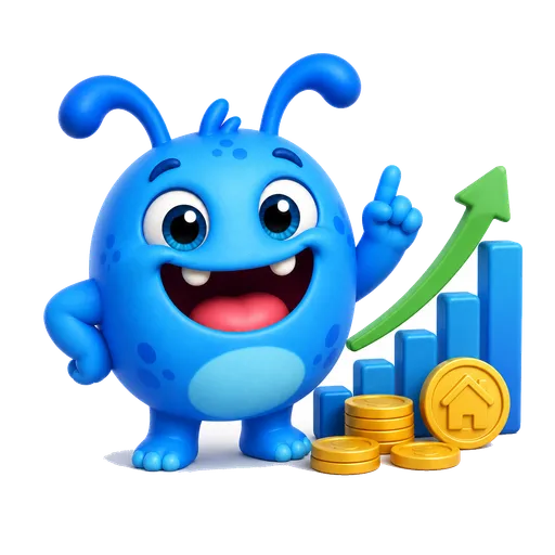 Valim, o mascote do ValorFinal, representando a categoria Investimentos