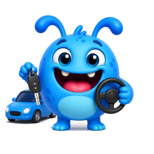 Valim, o mascote do ValorFinal, representando a categoria Veículos